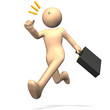 Busy businessman is running.