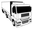 Vector: Black and white semi truck Black and white semi truck