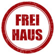 Grunge Stempel rot rund FREI HAUS