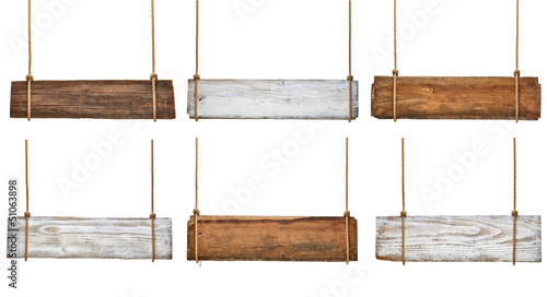 Photo: wooden sign background message rope hanging wooden sign background message rope hanging