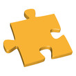 Vector: 3D Puzzleteil gelb 3D Puzzleteil gelb