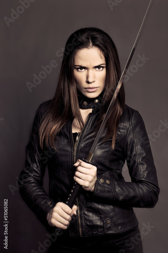 Photo: Beautiful girl with Katana Beautiful girl with Katana