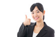 사진:a young asian businesswoman on white background a young asian businesswoman on white background
