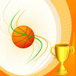 Vector: vector illustration of basketball with gold trophy vector illustration of basketball with gold trophy