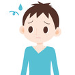 男性 上半身 戸惑う