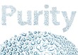 Purity made of water drops, background on white