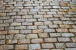 wet paving stone road in Brittany