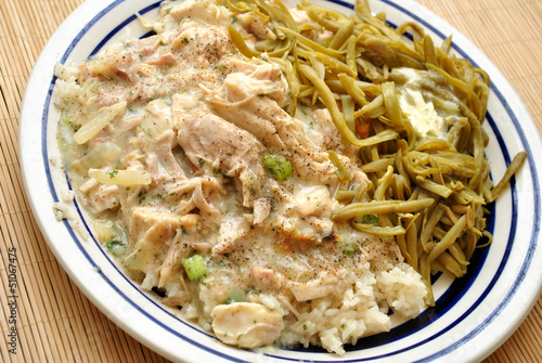 Photo: Creamed Turkey Dinner with String Beans Creamed Turkey Dinner with String Beans