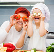 Mother and daughter in the kitchen