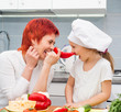 Mother and daughter in the kitchen