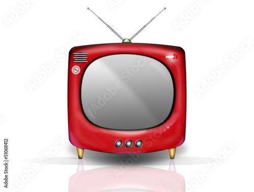 Illustration: retro tv rouge retro tv rouge