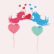 Valentine card with birds