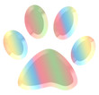3d multicolored pet paw illustration