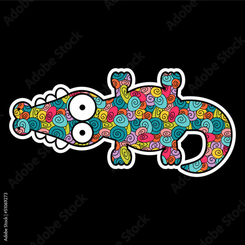 Vector: Illustration of a cute funny crocodile Illustration of a cute funny crocodile