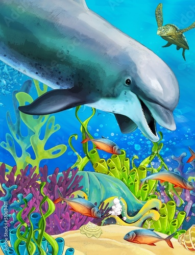 Illustration: The coral reef - illustration for the children The coral reef - illustration for the children