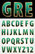 green golden font