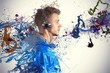 Boy listening to music