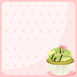 An empty stationery with a mocha cupcake