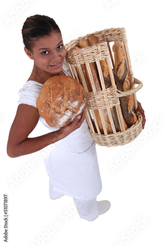 Photo: Female bakery worker Female bakery worker