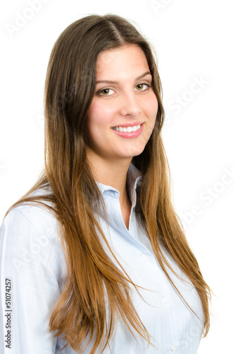 Photo: junge frau mit braunen haaren junge frau mit braunen haaren