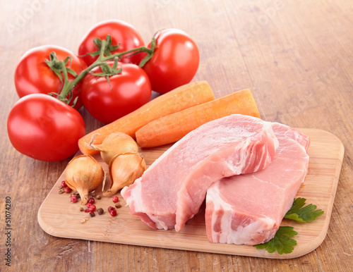 Photo: raw meat and ingredients raw meat and ingredients