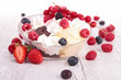 ice cream and berries fruits