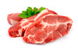 Pieces of crude meat