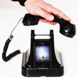 modernes und altes Telefon