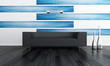 Modern couch in front of wall | 3d interior