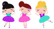 Vector: Cute little dancing ballerina girls set isolated on white Cute little dancing ballerina girls set isolated on white