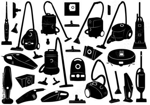 Vector: Set of different vacuum cleaners Set of different vacuum cleaners