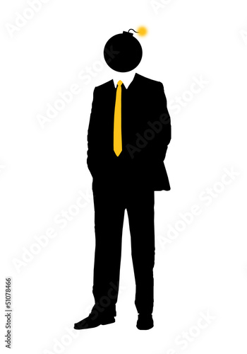 Illustration: bomb businessman bomb businessman