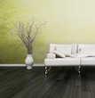 Modern couch in front of wall | 3d interior