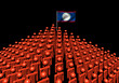 Pyramid of abstract people with Belize flag illustration