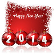 2014 new years illustration with christmas balls