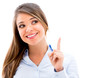 Business woman pointing an idea
