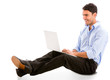 Business man with a laptop