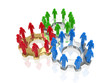 Collaboration Concept with Gearwheel and Figures