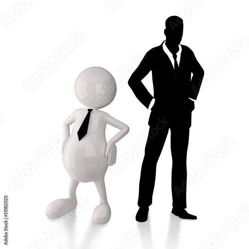 Illustration: 3D People with businessman silhouette 3D People with businessman silhouette