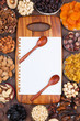 White sheet of paper with a pencil