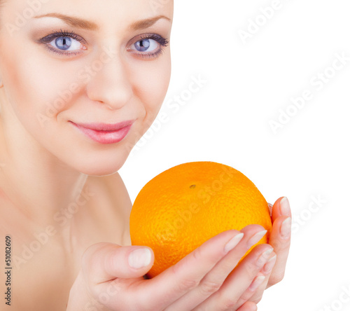 Photo: Girl with orange Girl with orange