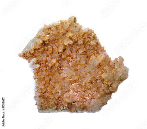 Photo: Rock crystal with limestone formations, druse, aggregate Rock crystal with limestone formations, druse, aggregate