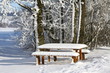 verschneiter sitzplatz