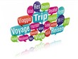 canvas print picture - nuage de mots bulles 3D : voyage