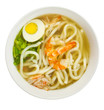 soup pasta eggs hot isolated on white background clipping path