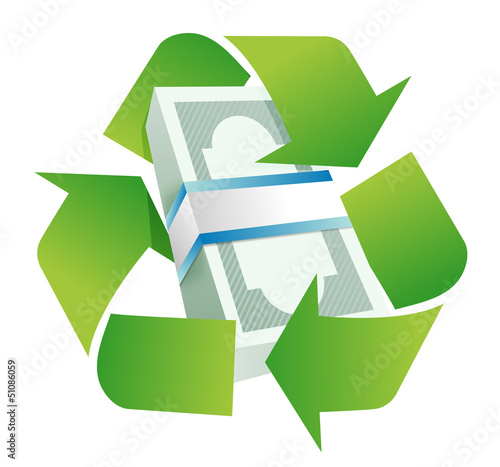 Illustration: recycle monetary concept recycle monetary concept