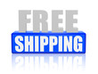 free shipping in 3d letters and block