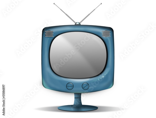 Illustration: television retro sur pied television retro sur pied