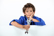 Boy dressed as a dirty mechanic