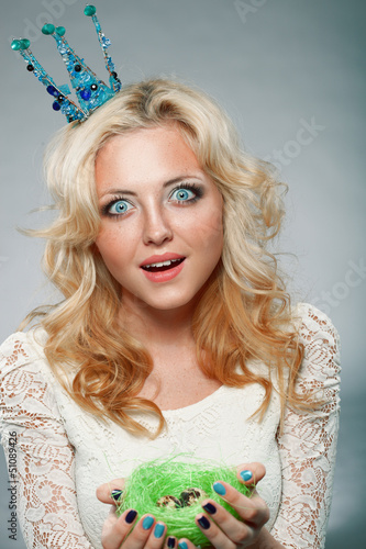Photo: woman wearing princess crown woman wearing princess crown